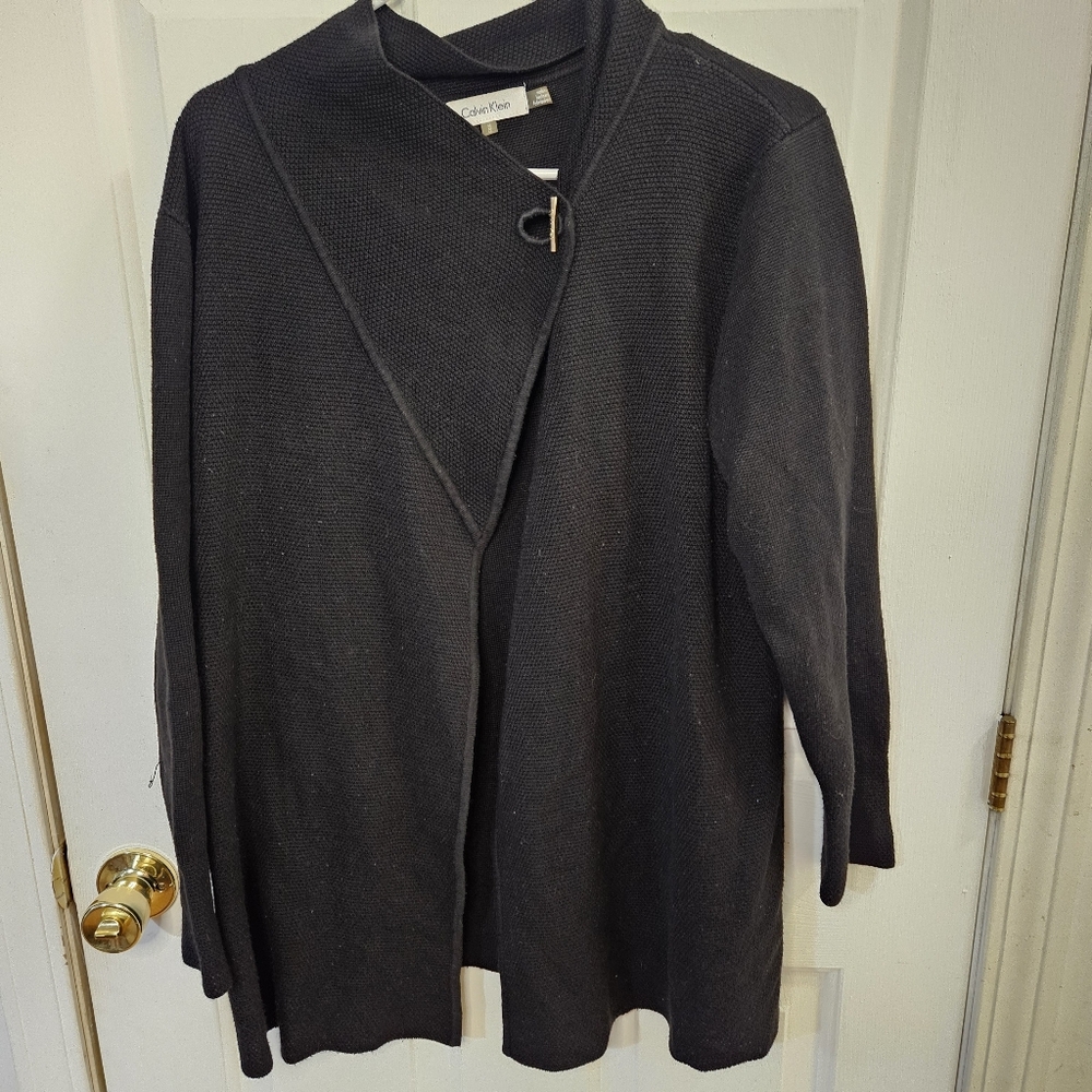 Calvin Klein Women's Black Cardigan Size Medium
